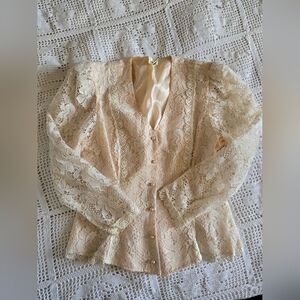 Elegant Lace Button-Up Blouse